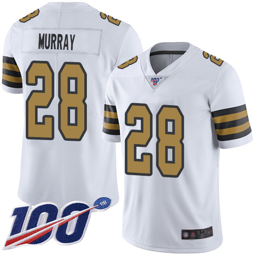 Men New Orleans Saints Limited White Latavius Murray Jersey NFL Football #28 100th Season Rush Vapor Untouchable Jersey